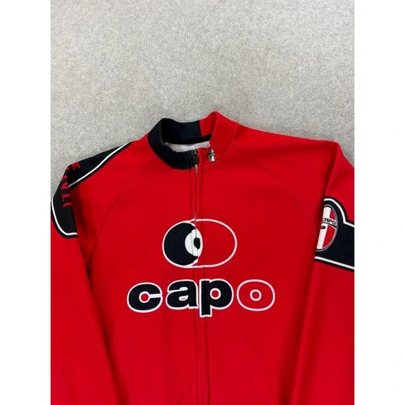 Capo Italy Long Sleeve Winter Cycling Jersey (Men's Small) Red - Picture 2 of 12